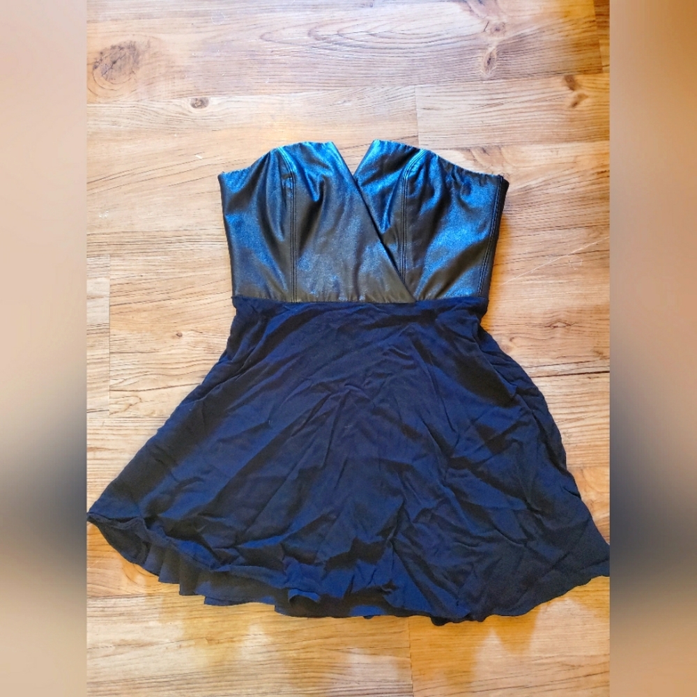 🖤Brand New Naven Black Leather Silk Mini Dress🖤